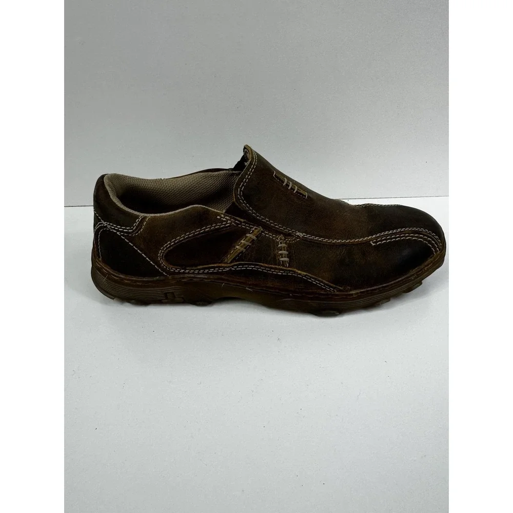 Dr Martens Lance Brown Leather Slip On Loafer Shoes Men's Size 9 Casual